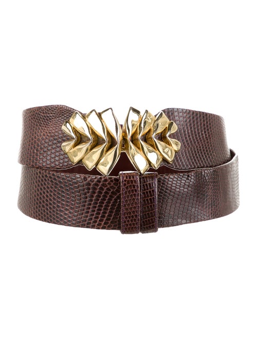 Judith Leiber Embossed Waist belt Brown