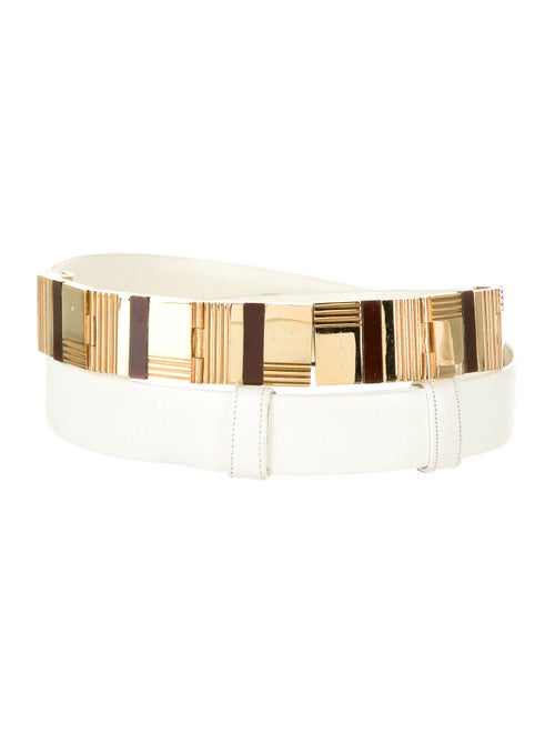 Judith Leiber Leather Adjustable Waist Belt gold
