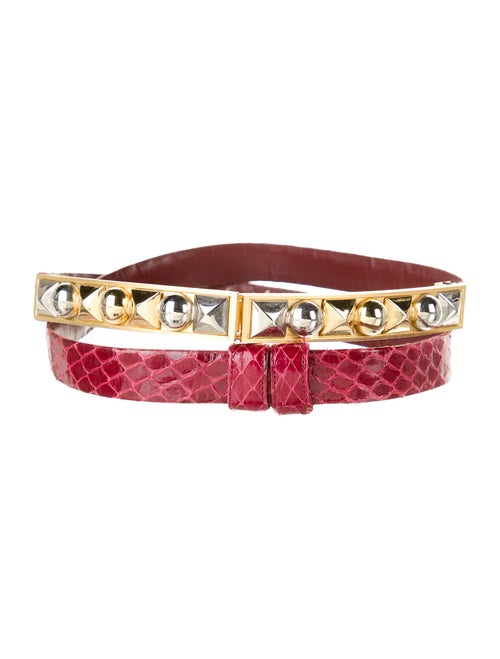 Judith Leiber Snakeskin Skinny Belt