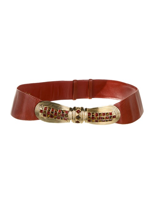 Judith Leiber Leather Waist Belt gold