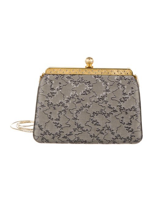 Judith Leiber Embroidered Evening Bag Grey