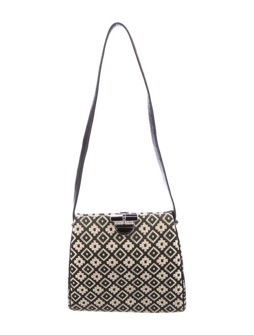 Judith Leiber Straw Woven Shoulder Bag Brown