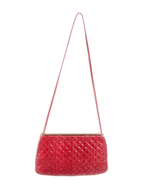 Judith Leiber Snakeskin Evening Bag Red