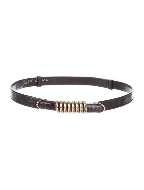 Judith Leiber Crocodile Hip Belt Black