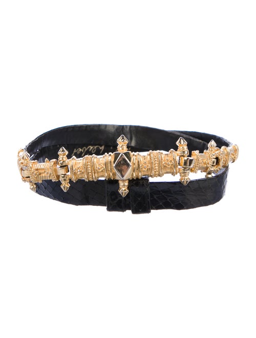 Judith Leiber Snakeskin Belt Black