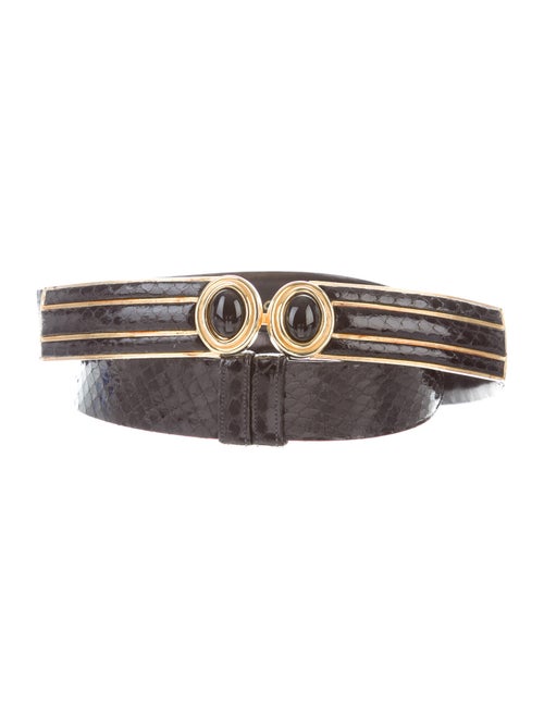 Judith Leiber Snakeskin Belt Black