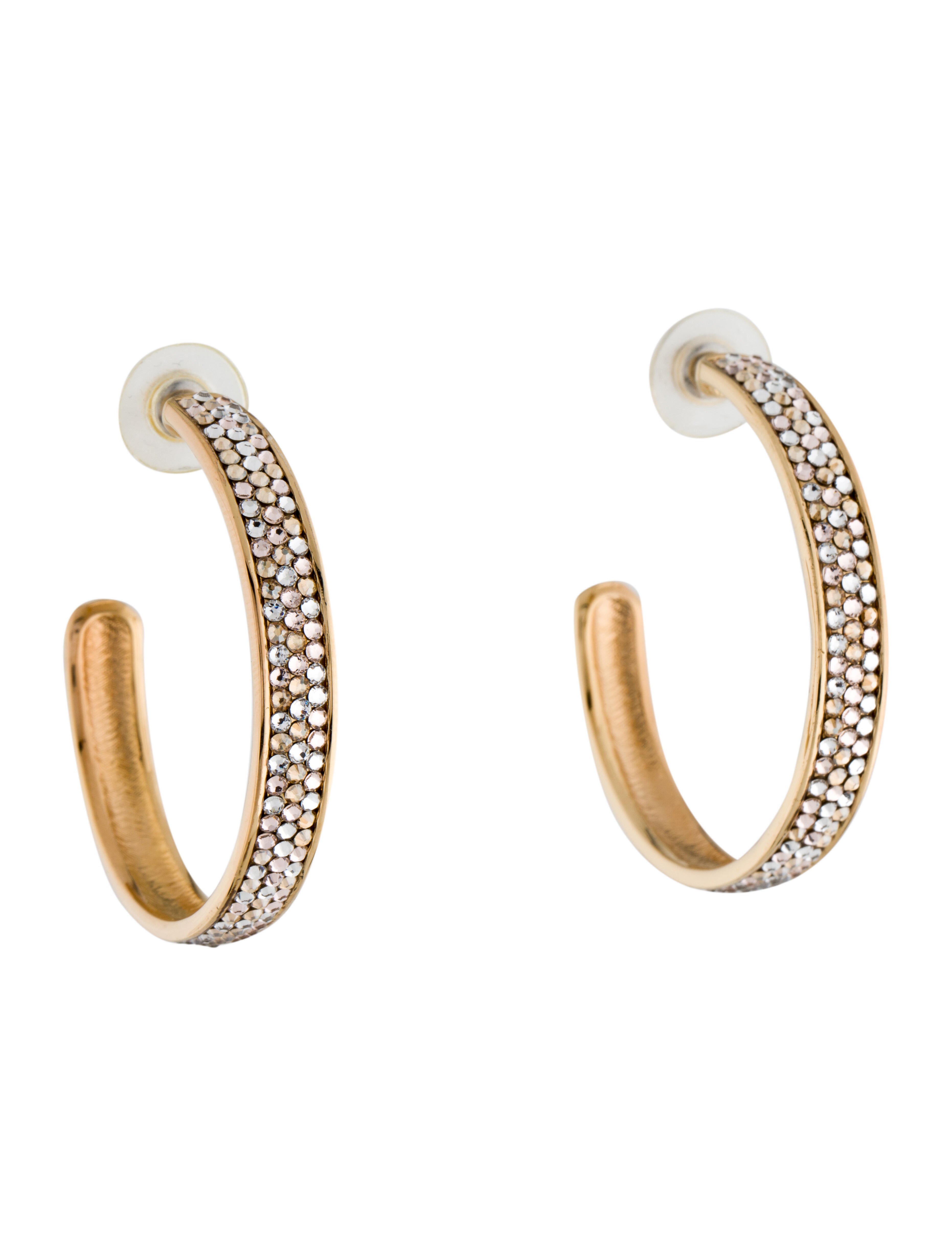 Nickho Rey Crystal Hoop Earrings Brown, 14K Vermeil Hoop, Earrings WNRIE20022 The RealReal