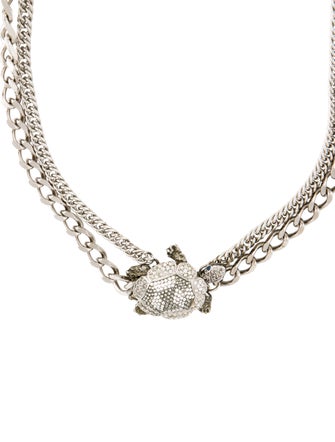 Judith Leiber "Gus The Turtle" Double Strand Necklace