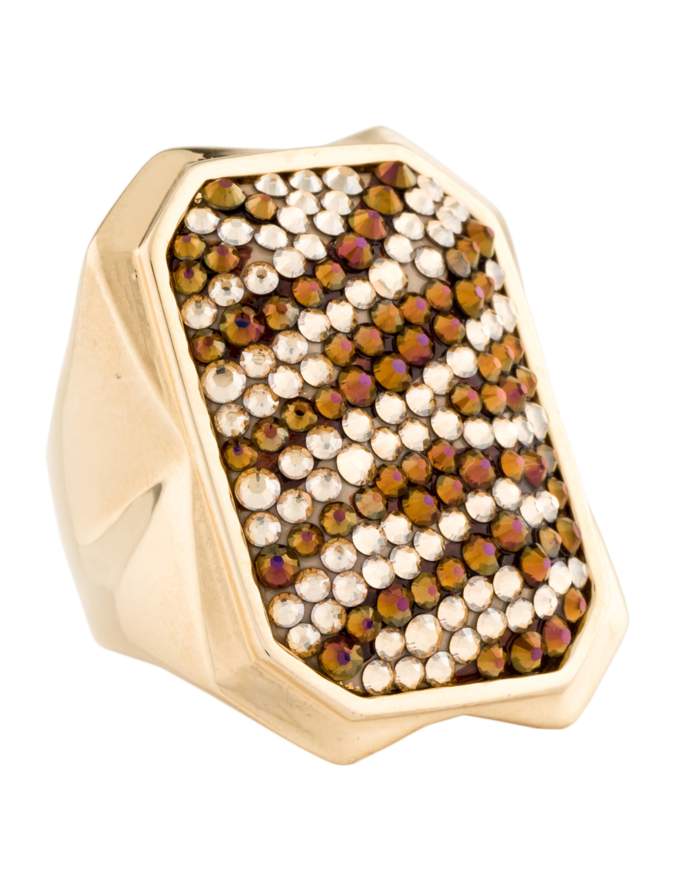 Judith Leiber Crystal Papa Print Zebra Ring - Gold-Tone Metal Cocktail  Ring, Rings - JUD55189 | The RealReal