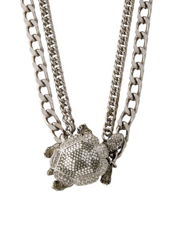 Judith Leiber "Gus The Turtle" Double Strand Necklace
