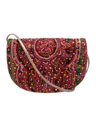 Judith Leiber Satin Printed Shoulder Bag