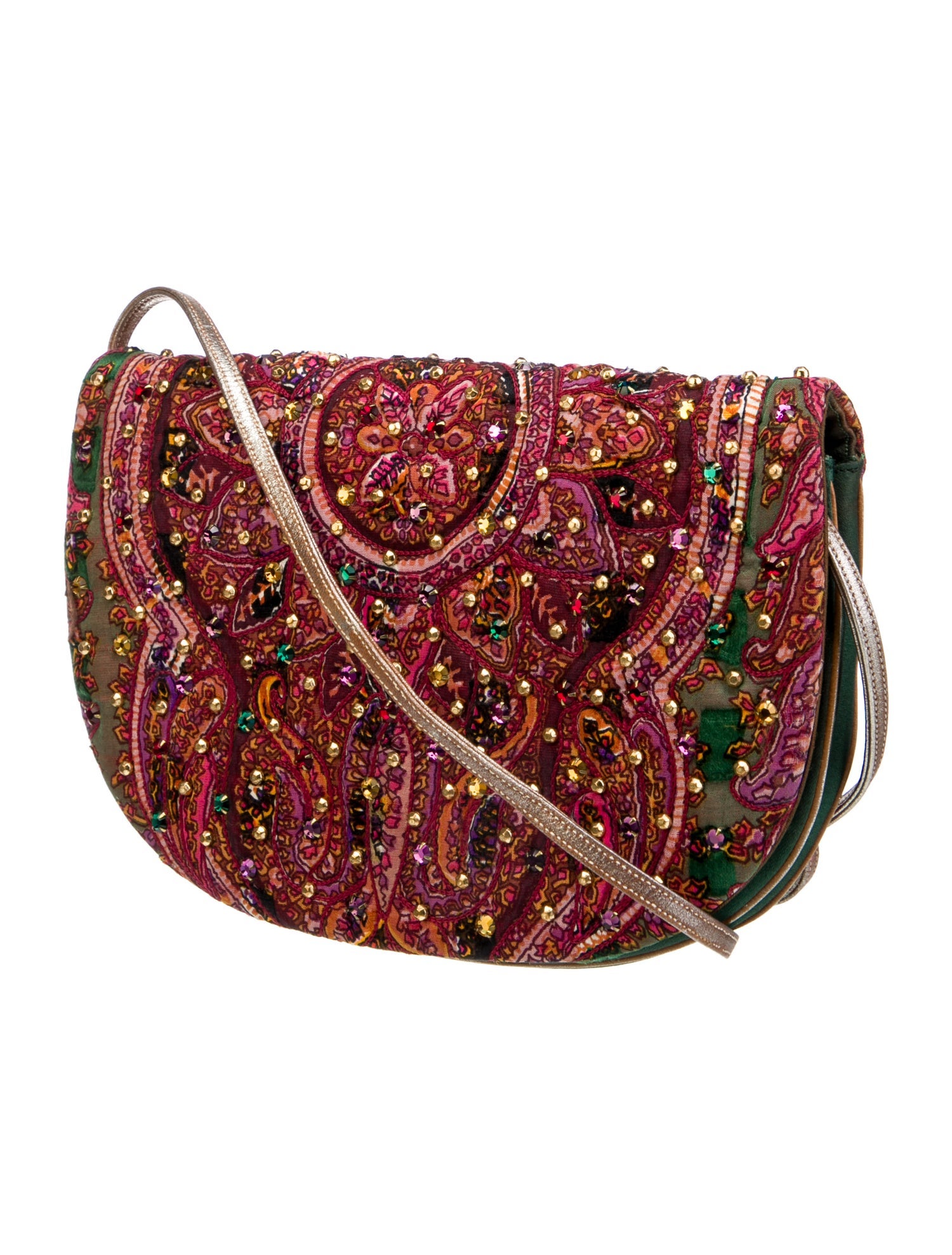 Judith Leiber Satin Printed Shoulder Bag