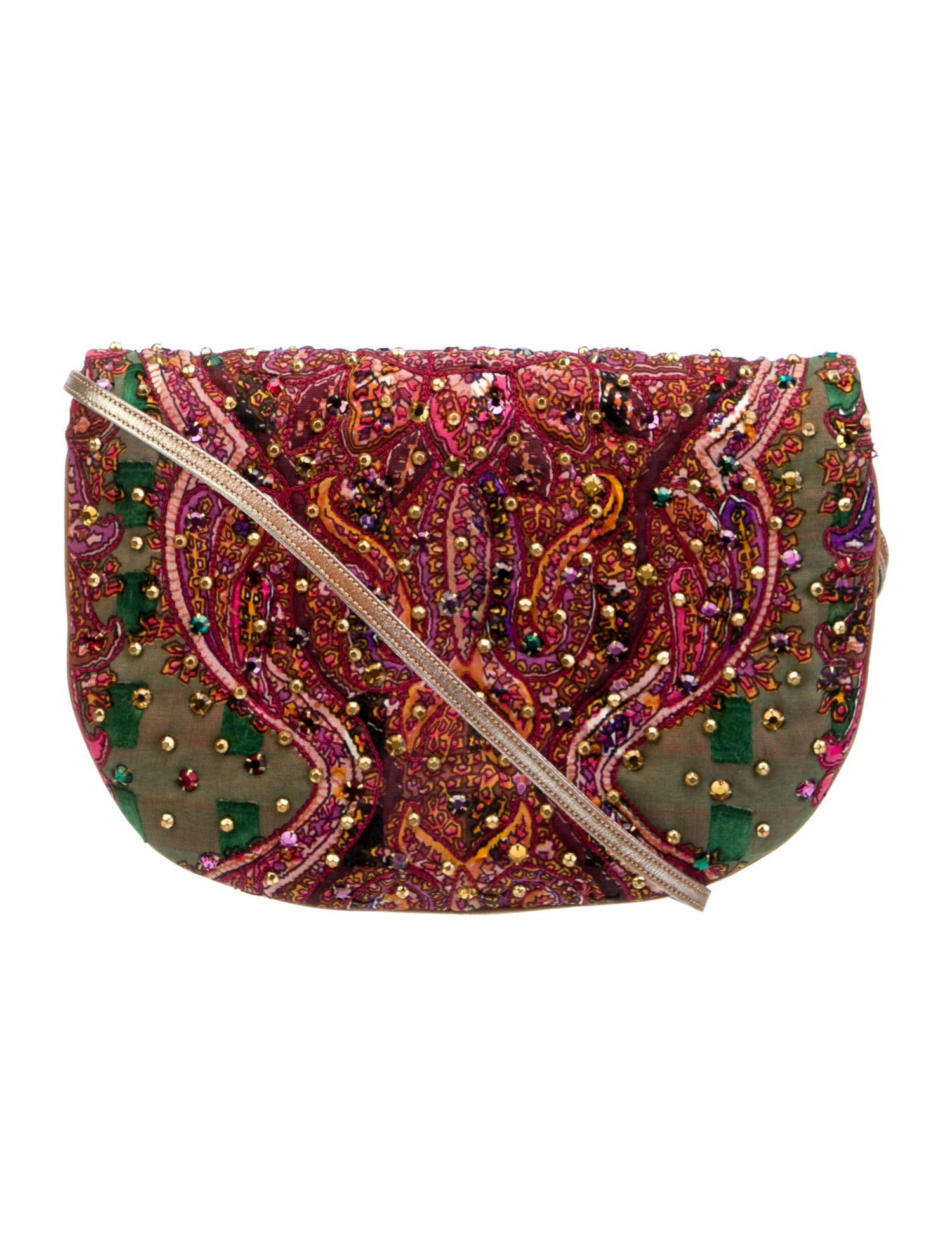 Judith Leiber Satin Printed Shoulder Bag