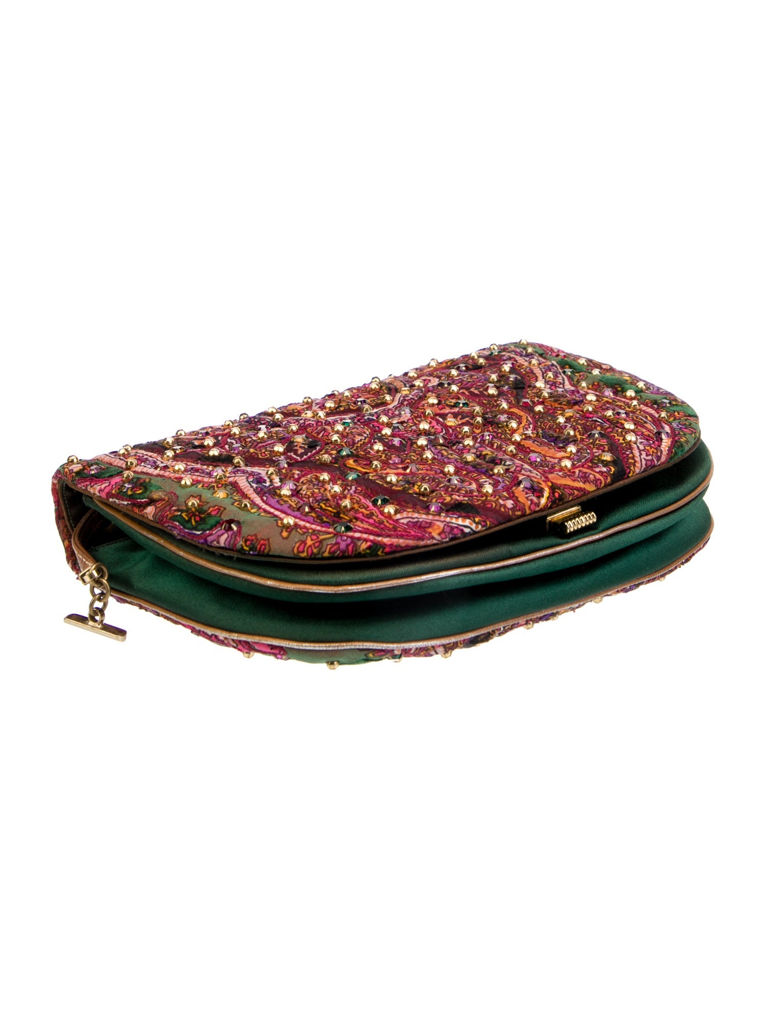 Judith Leiber Satin Printed Shoulder Bag