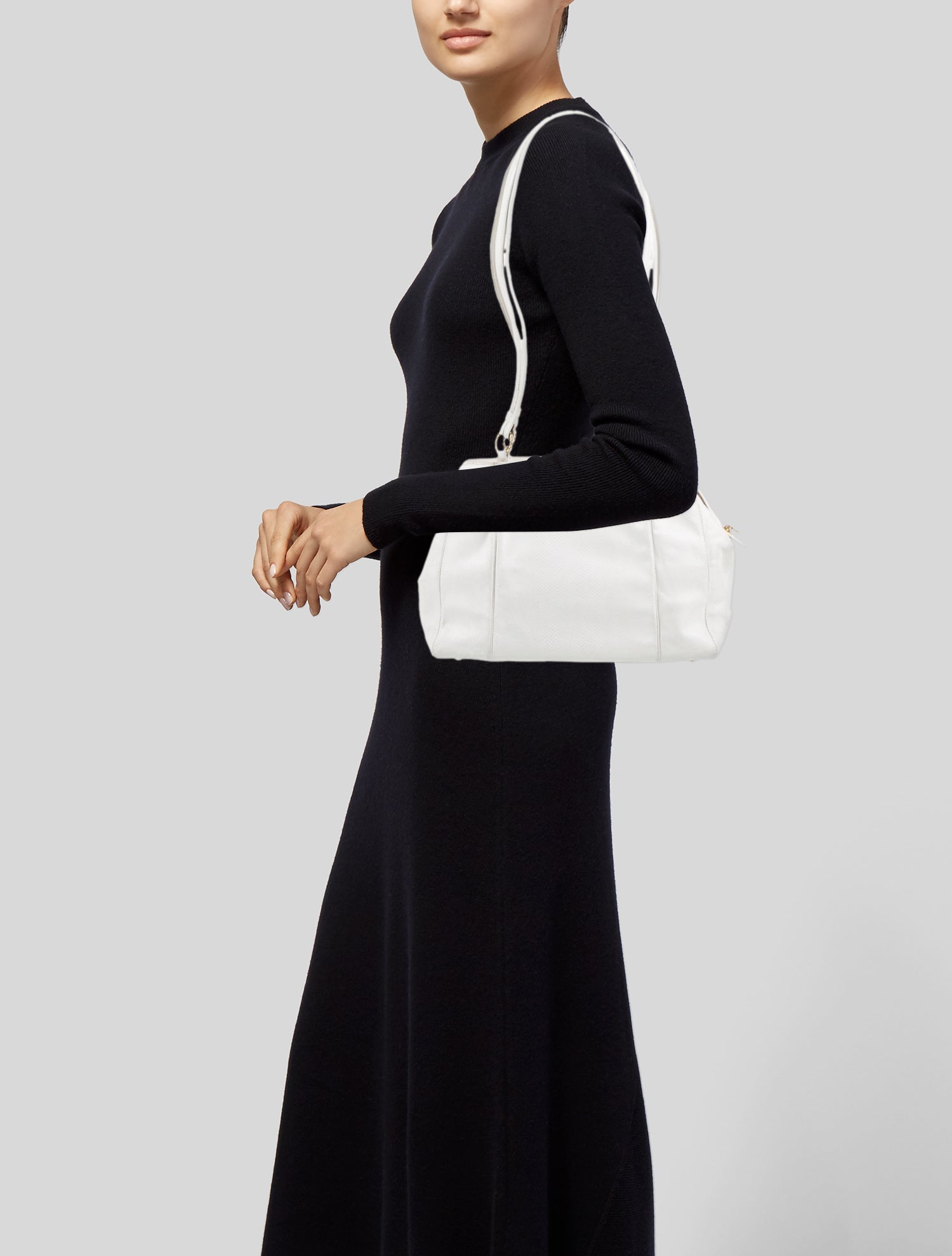 Judith Leiber Snakeskin Top Handle Bag