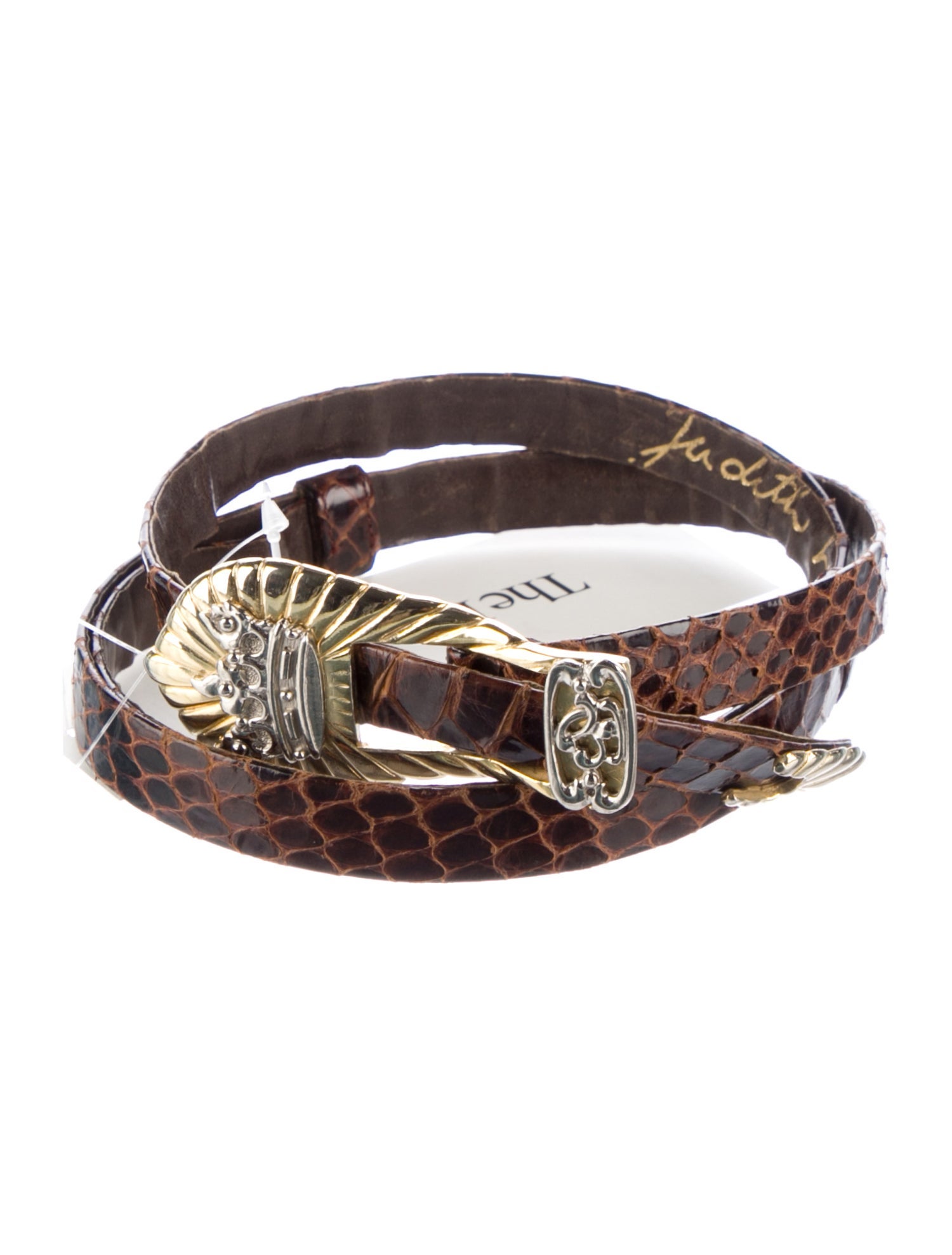 Judith Leiber Skinny Leather Belt