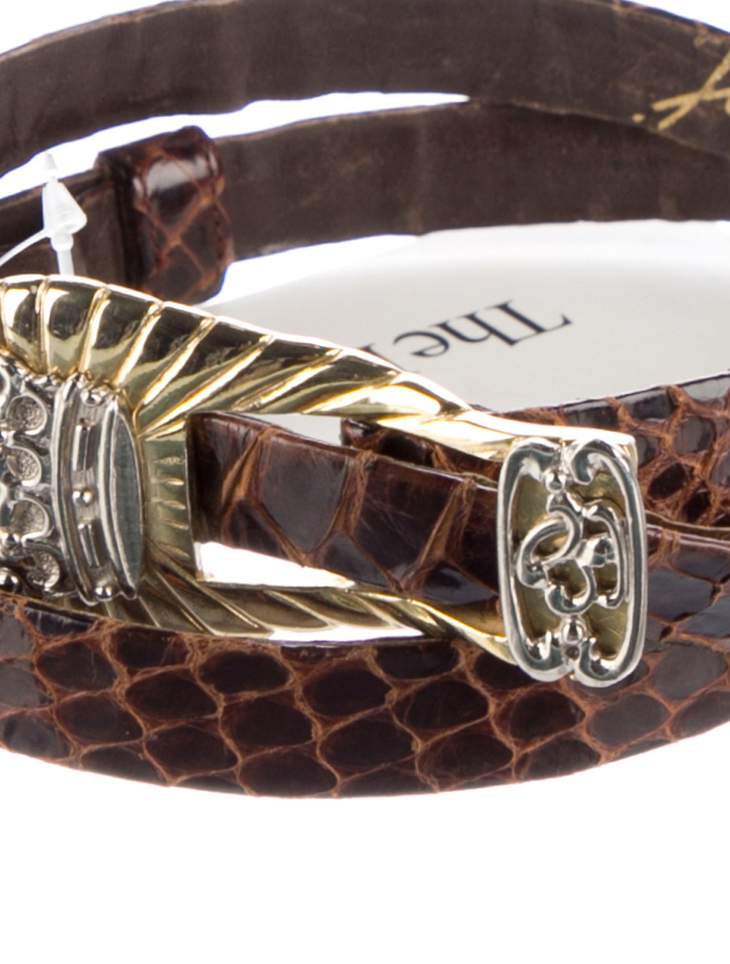 Judith Leiber Skinny Leather Belt