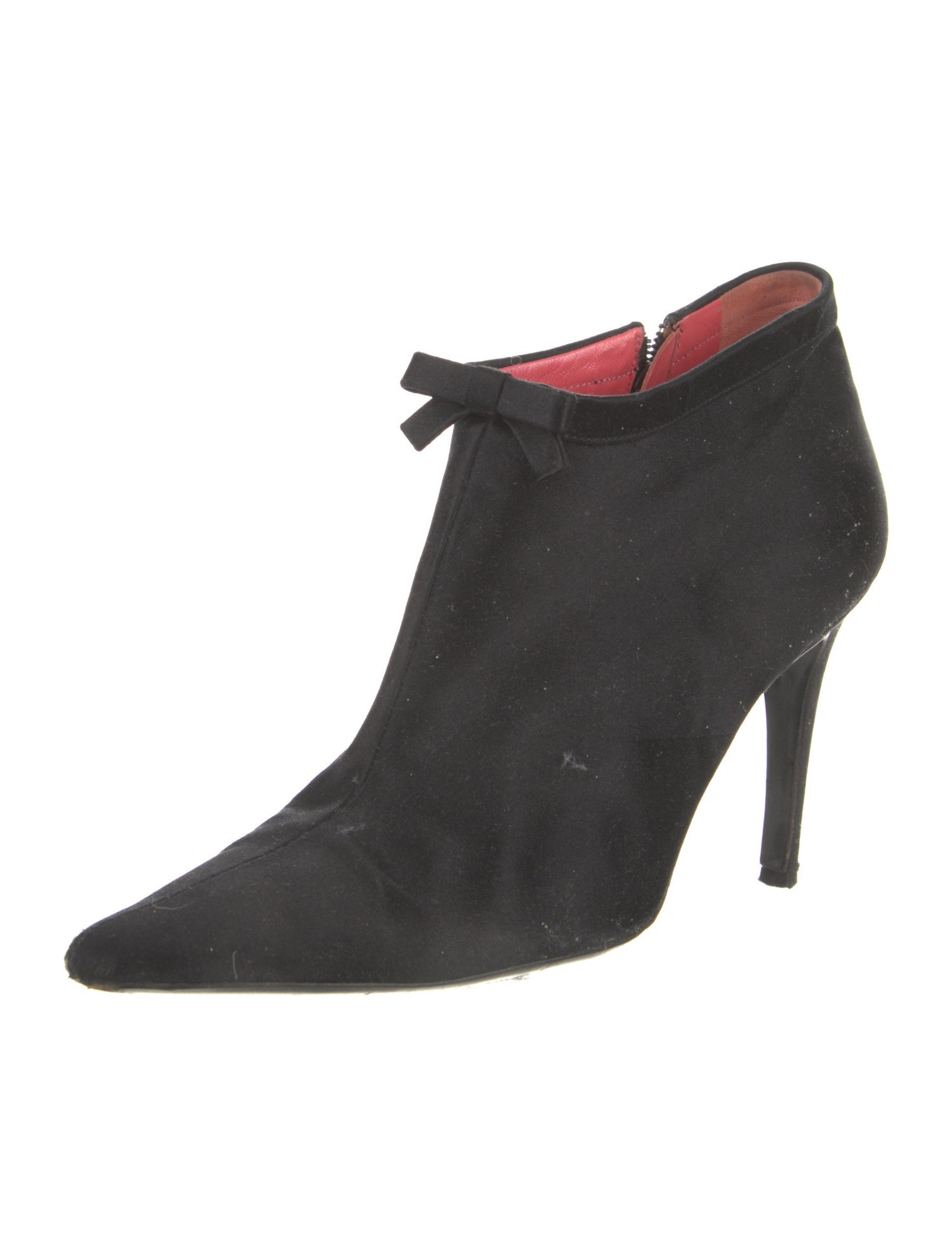 Judith Leiber Satin Bow Accents Lace-Up Boots