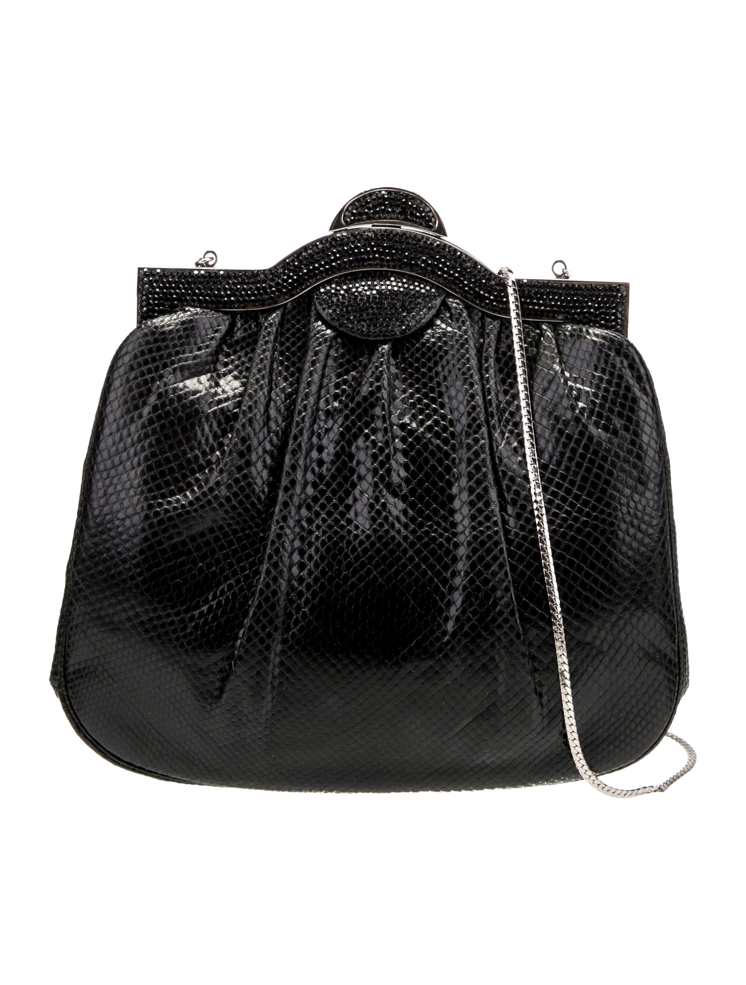 Judith Leiber Embossed Leather Bucket Bag
