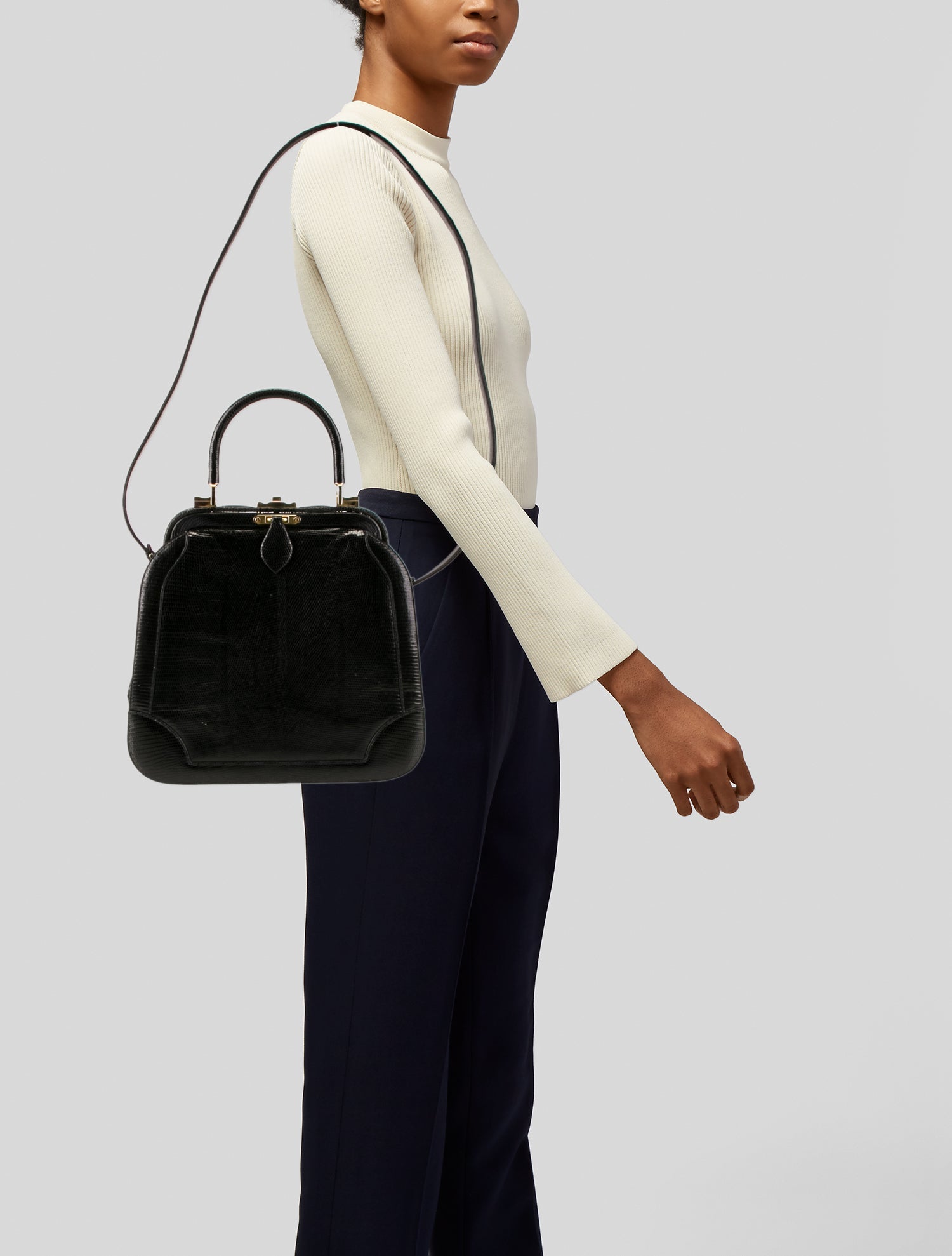 Judith Leiber Lizard Top Handle Bag Vintage