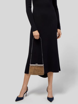 Judith Leiber Suede Shoulder Bag