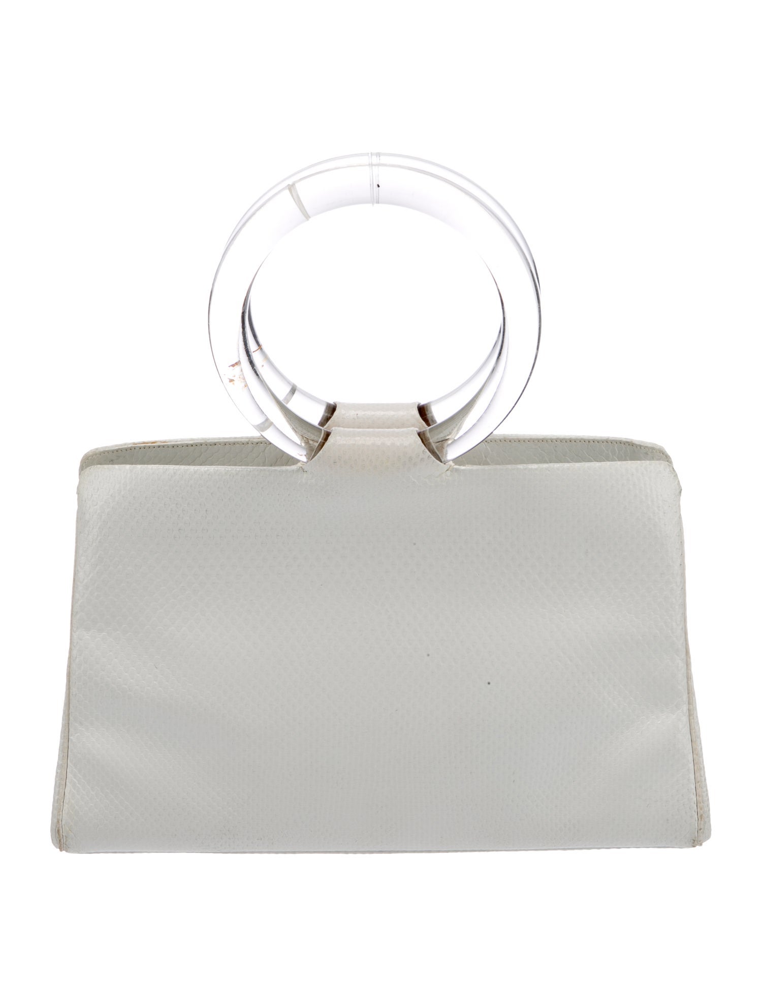 Judith Leiber Embossed Leather Top Handle Bag