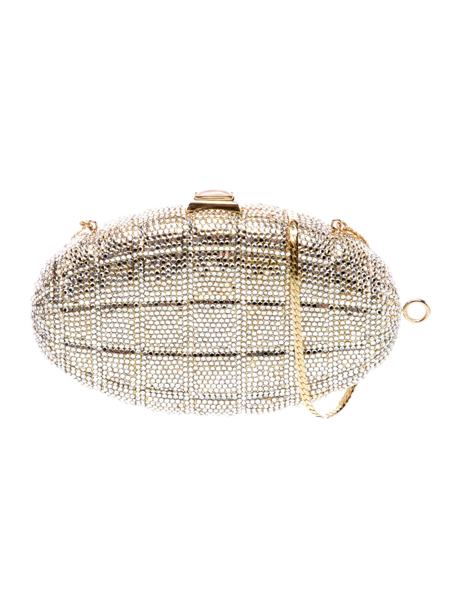 Judith Leiber Crystal Iconic Grenade Silver Clutch