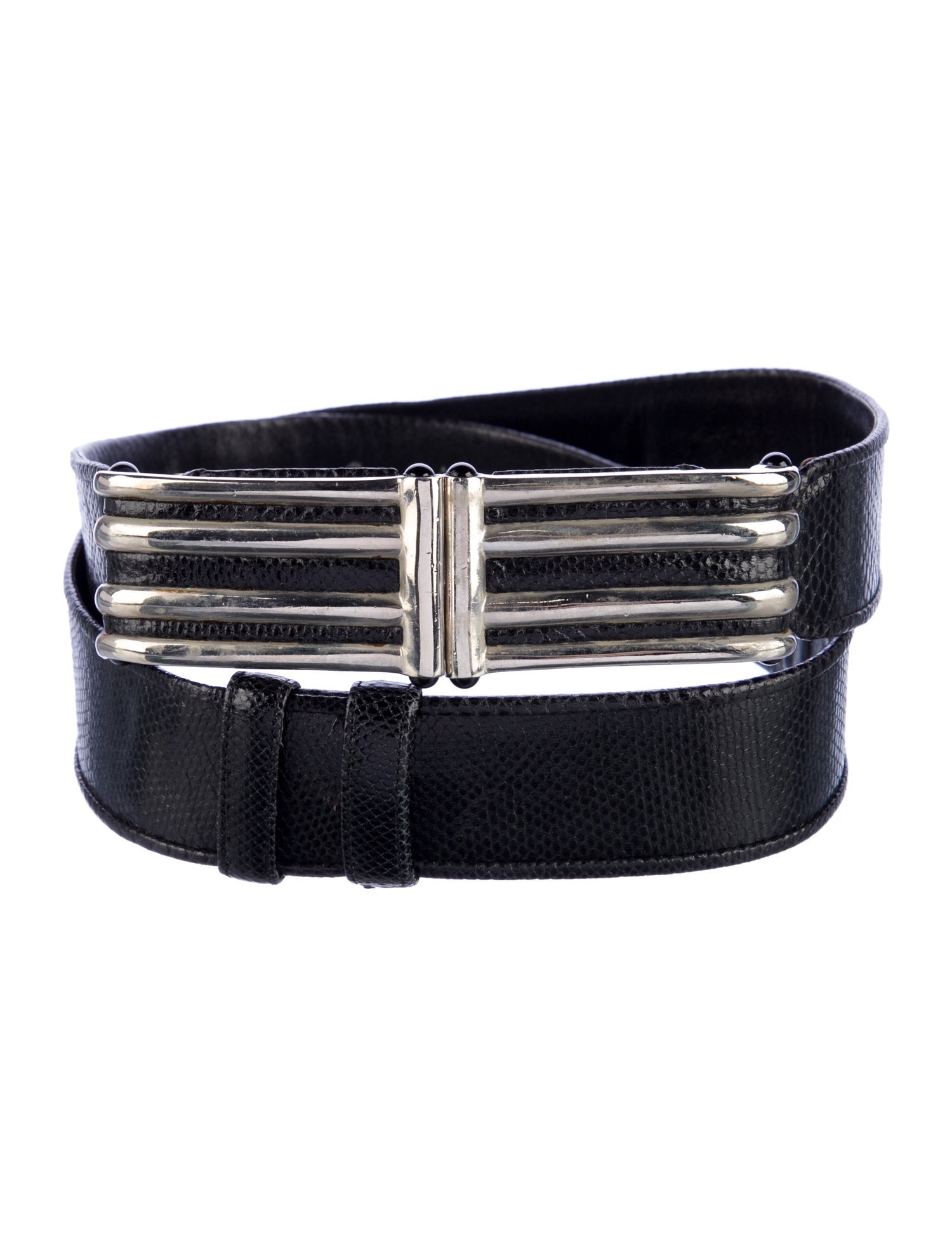 Judith Leiber Embossed Leather Belt