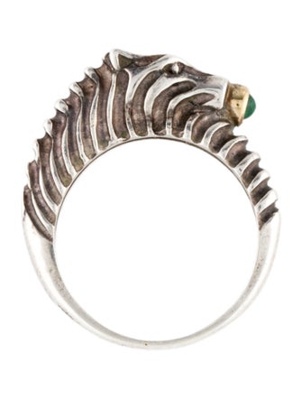 Judith Leiber Emerald Zebra Cocktail Ring