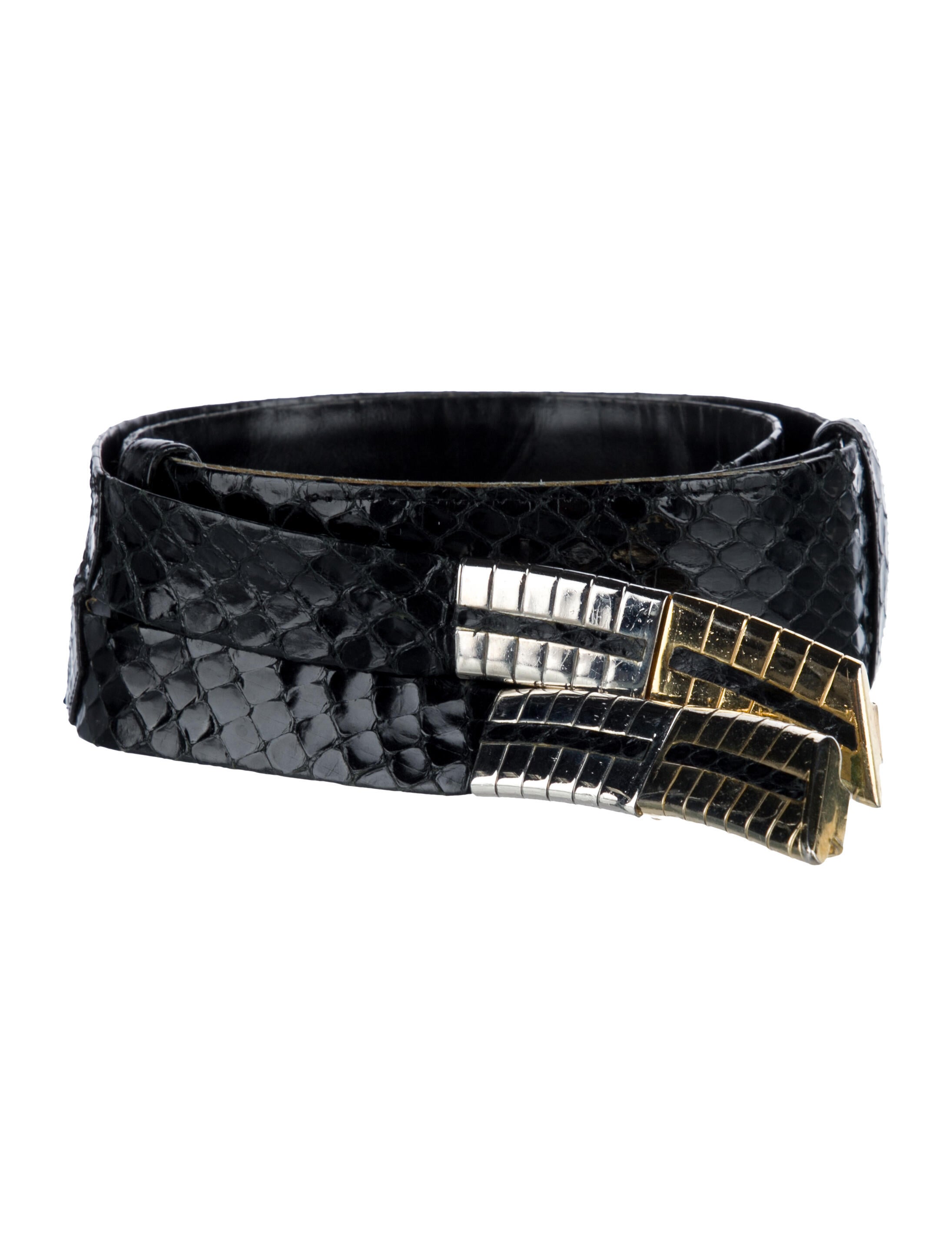 Judith Leiber Embossed Leather Belt