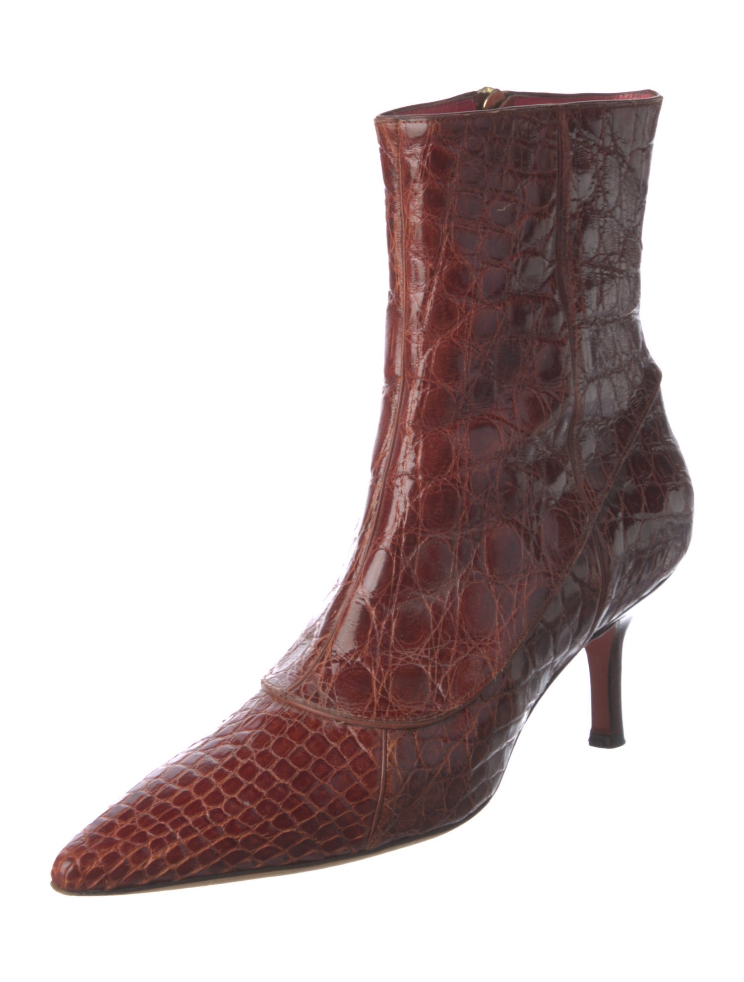 Judith Leiber Crocodile Animal Print Boots
