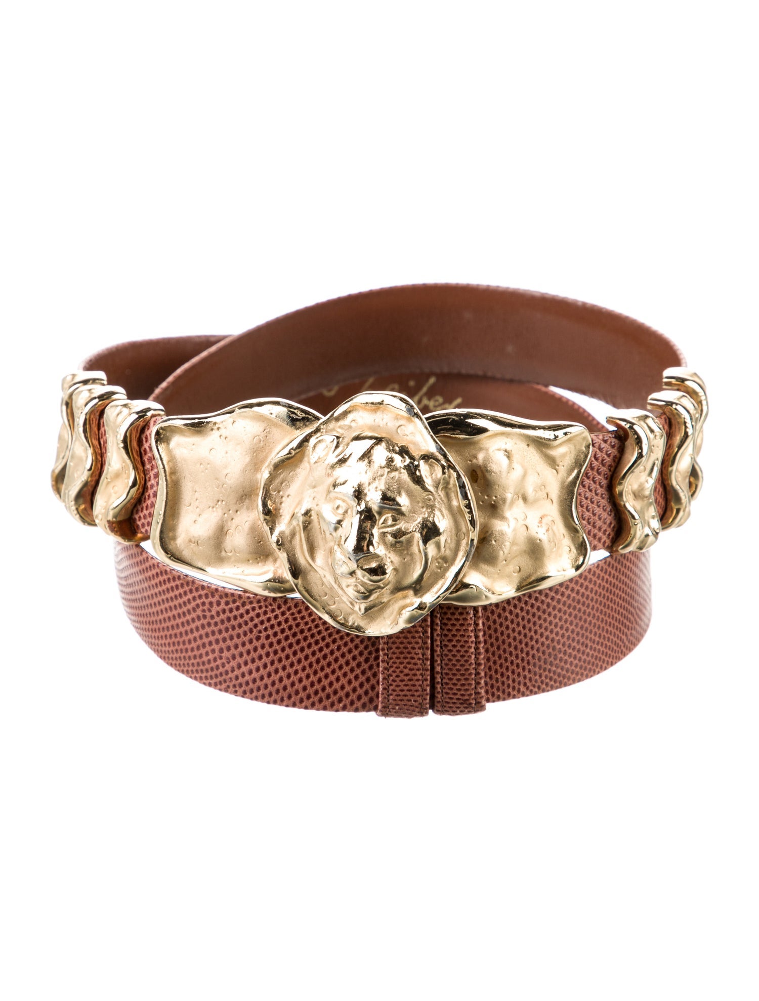 Judith Leiber Skinny Leather Belt