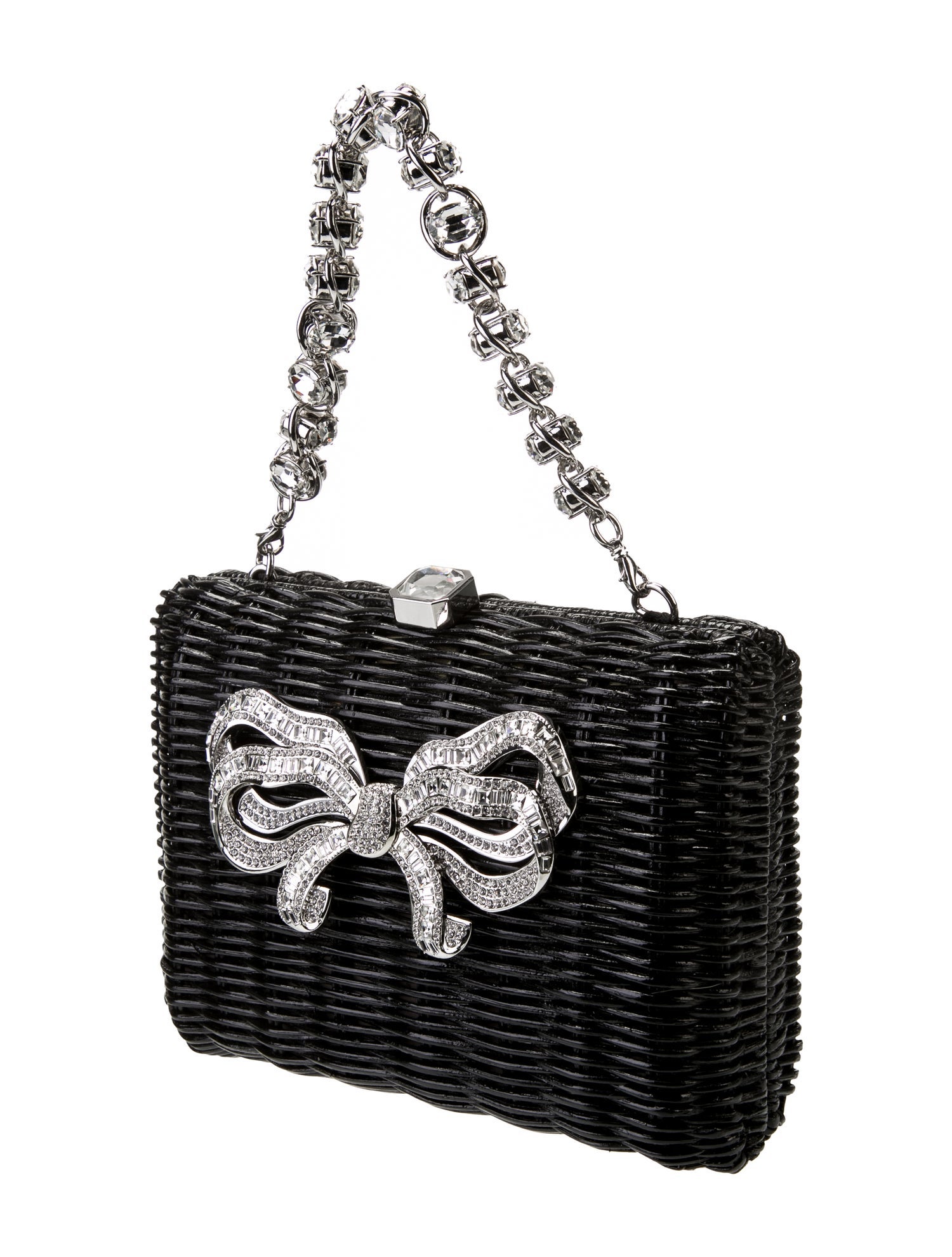 Judith Leiber Wicker Top Handle Bag