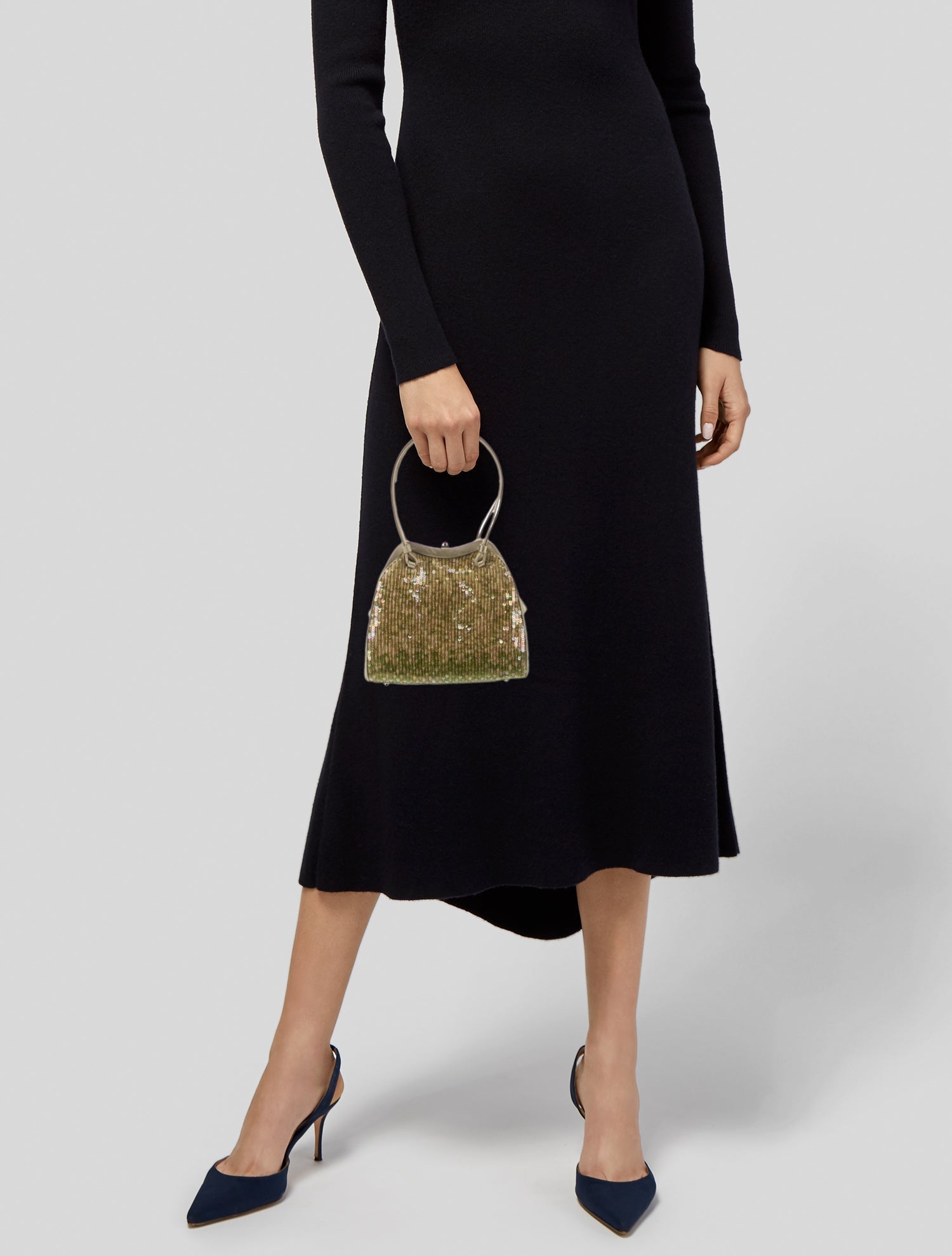 Judith Leiber Satin Top Handle Bag