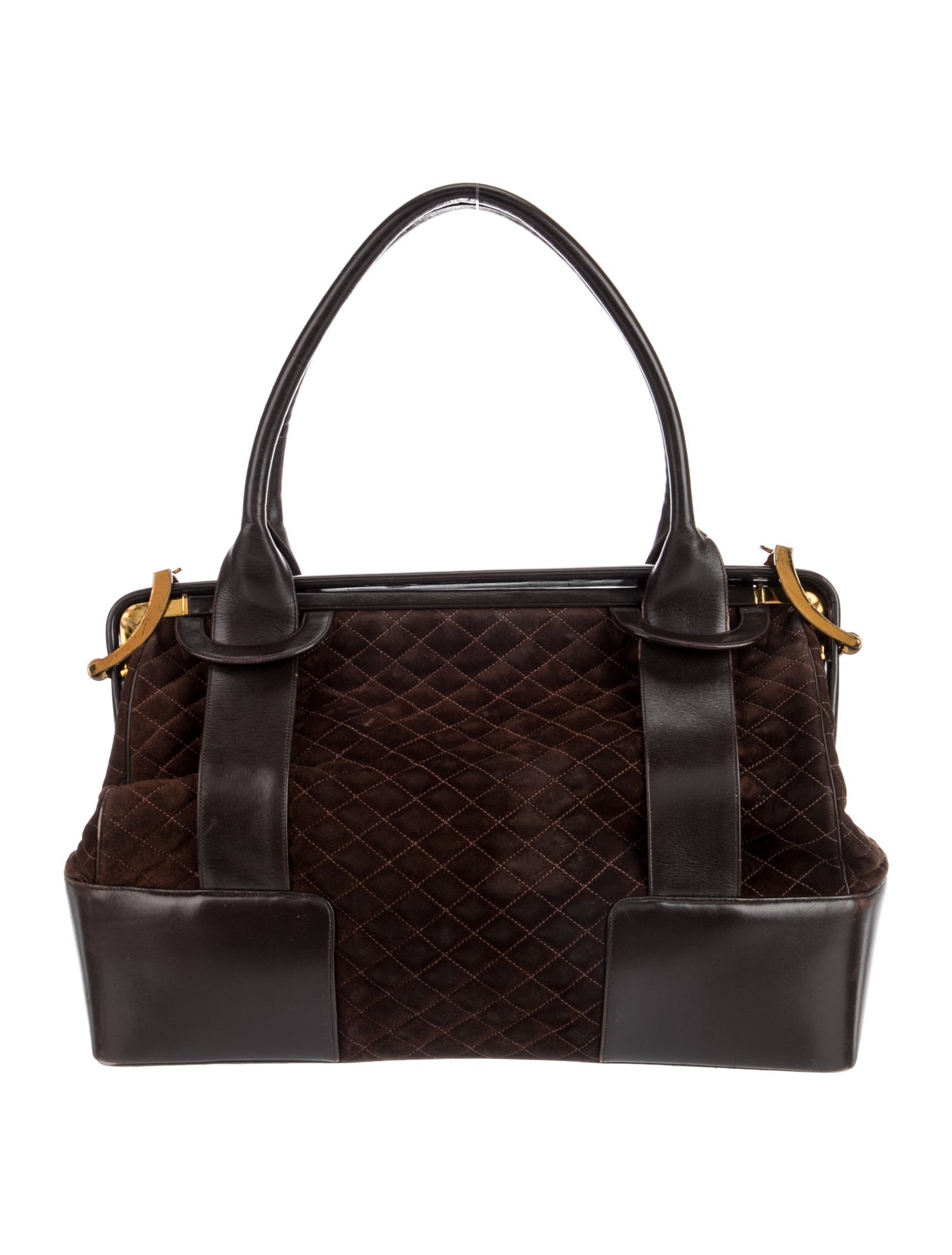 Judith Leiber Suede Top Handle Bag