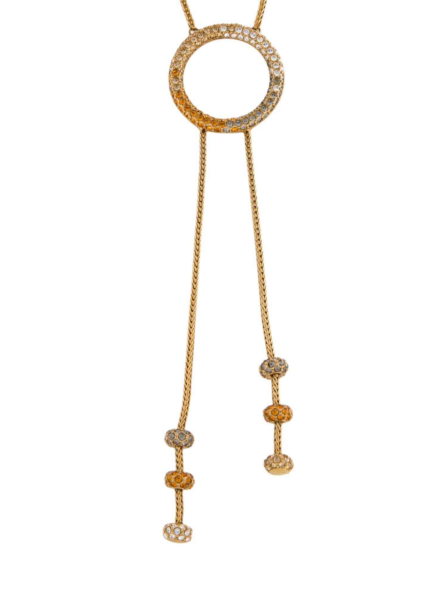 Judith Leiber Crystal Lariat Necklace