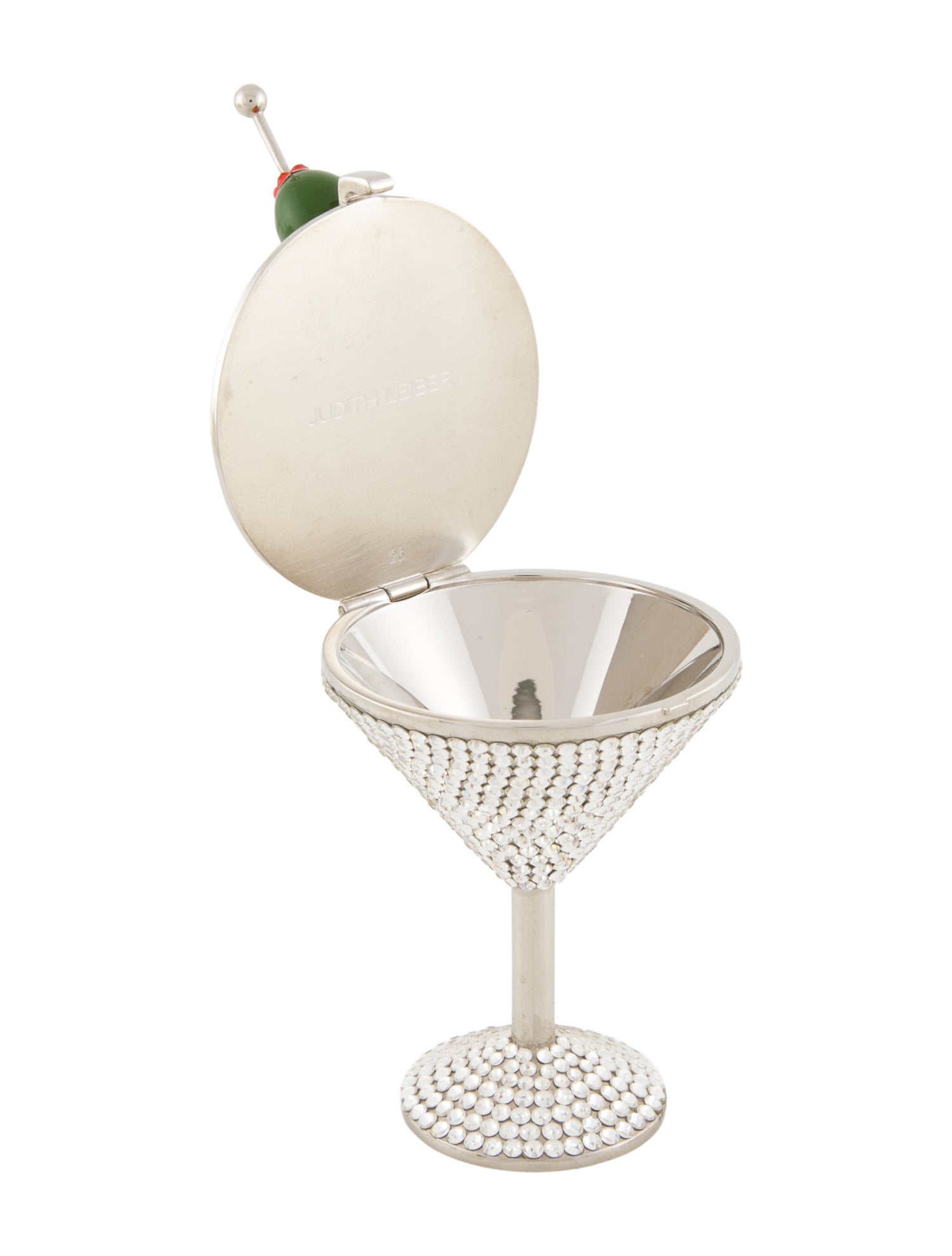 Judith Leiber Olive Martini Crystal Embellished Pill Box