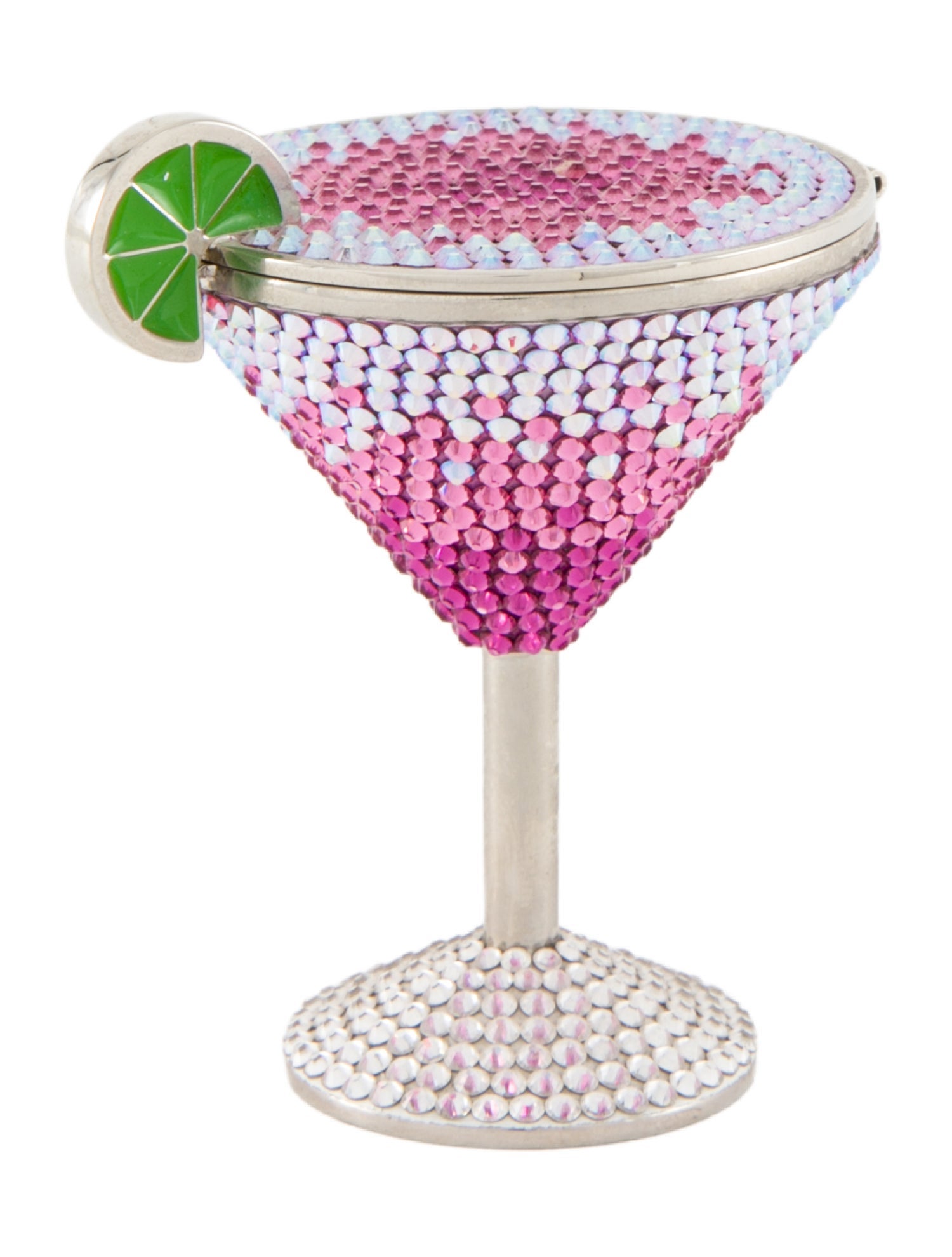 Judith Leiber Lime Martini Crystal Embellished Pill Box