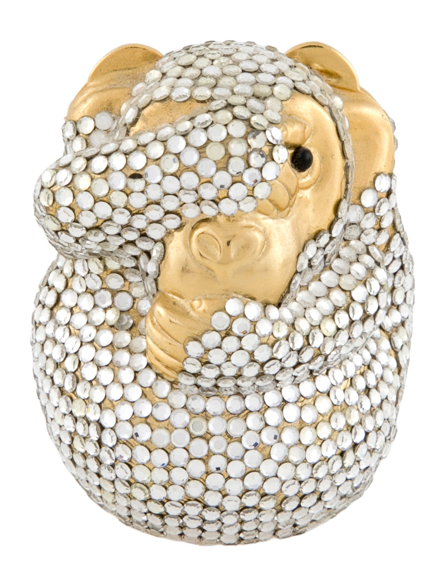 Judith Leiber Crystal Embellished Monkey Pill Box