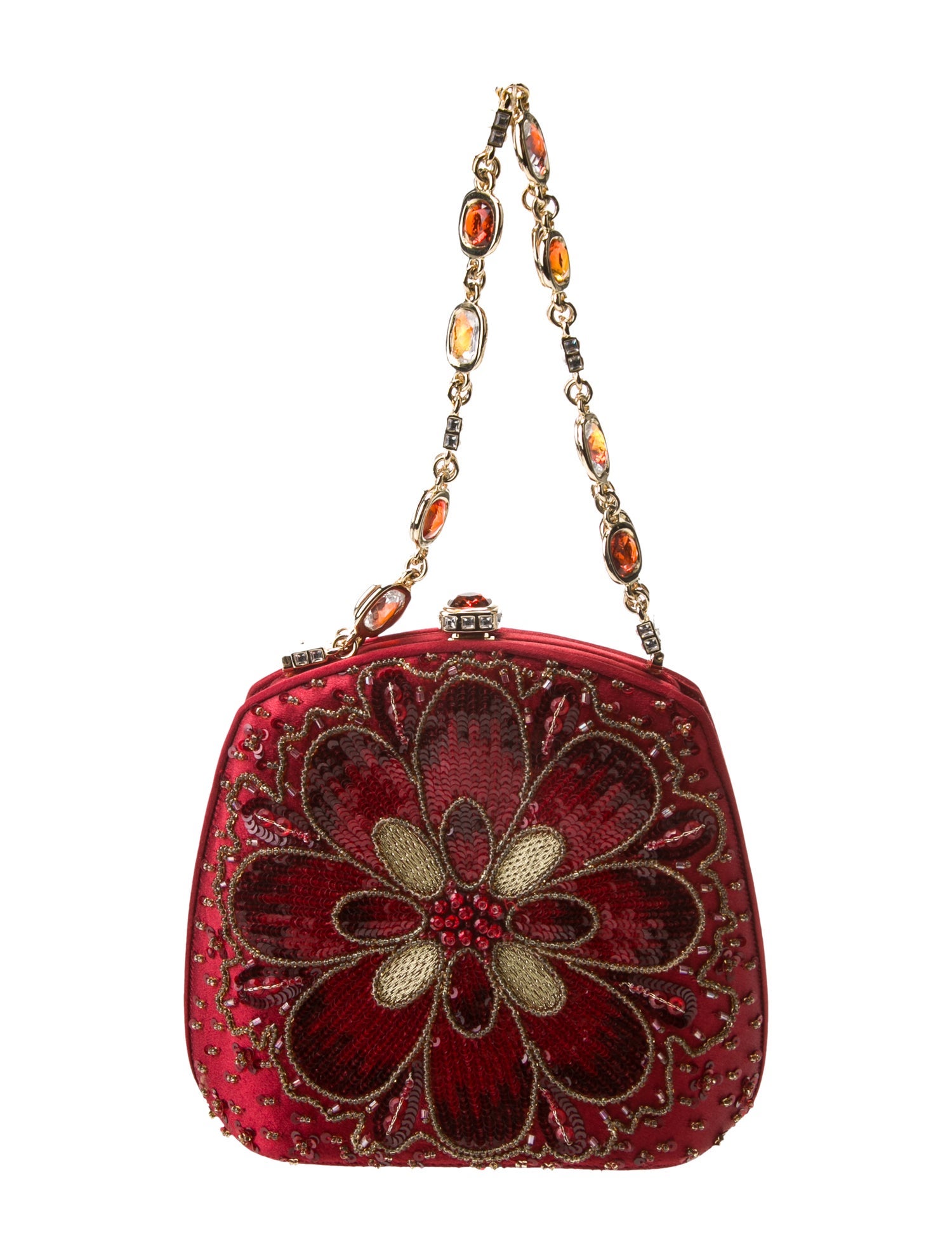 Judith Leiber Satin Top Handle Bag