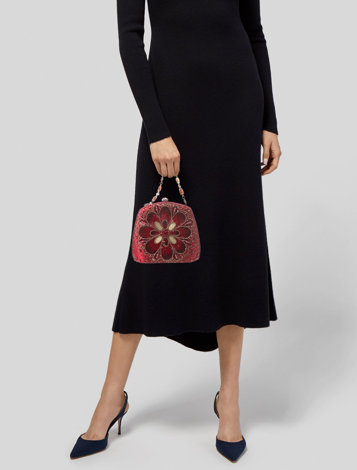 Judith Leiber Satin Top Handle Bag