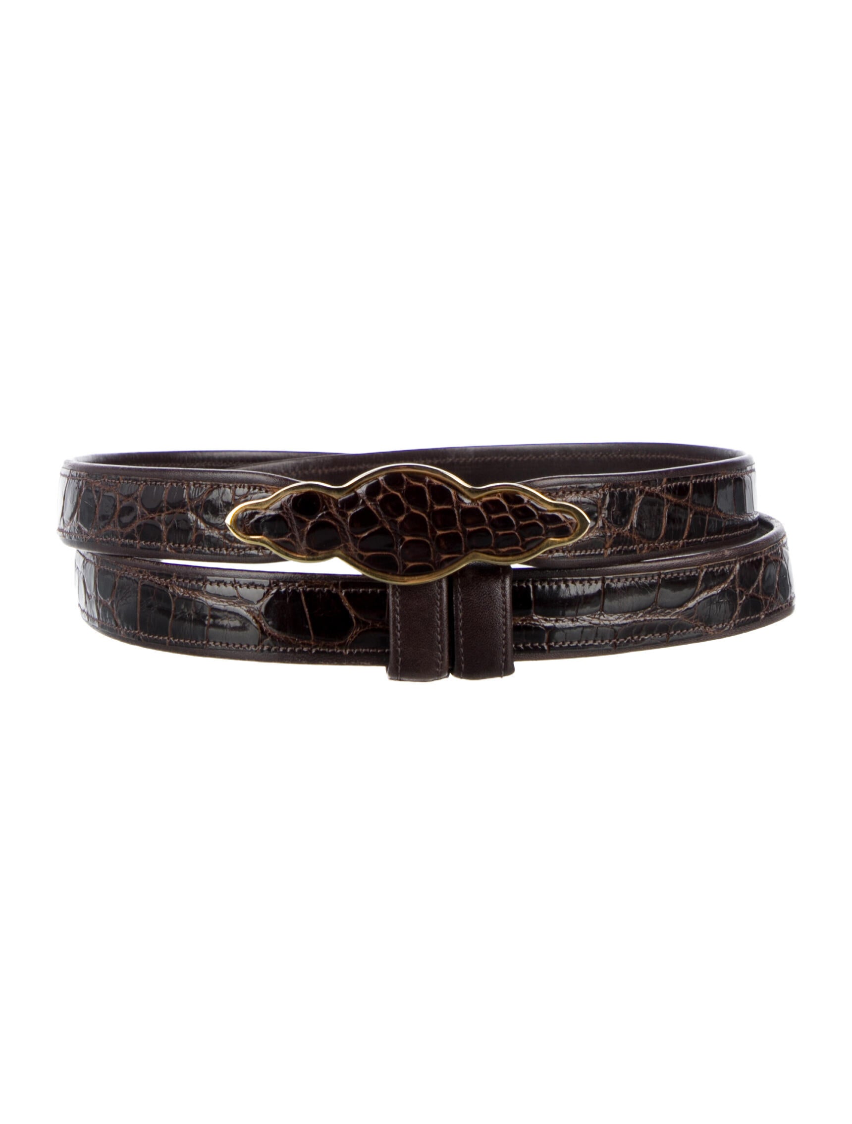 Judith Leiber Embossed Leather Belt