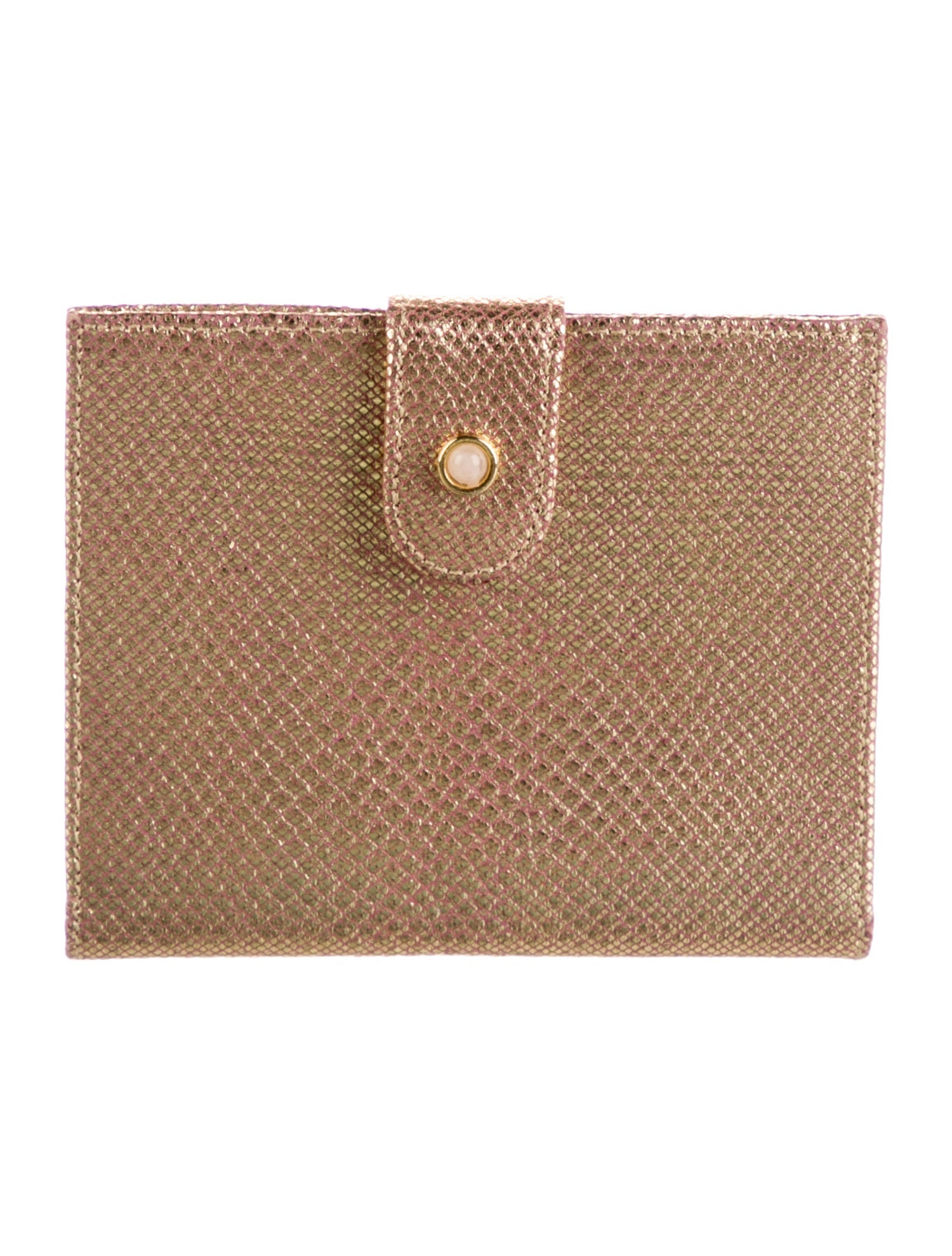 Judith Leiber Embossed Leather Compact Wallet