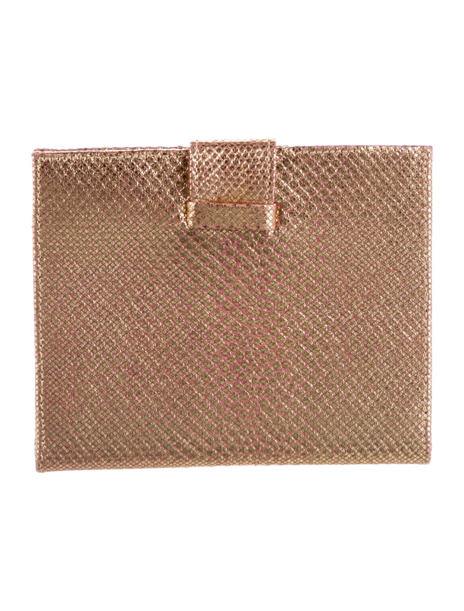 Judith Leiber Embossed Leather Compact Wallet