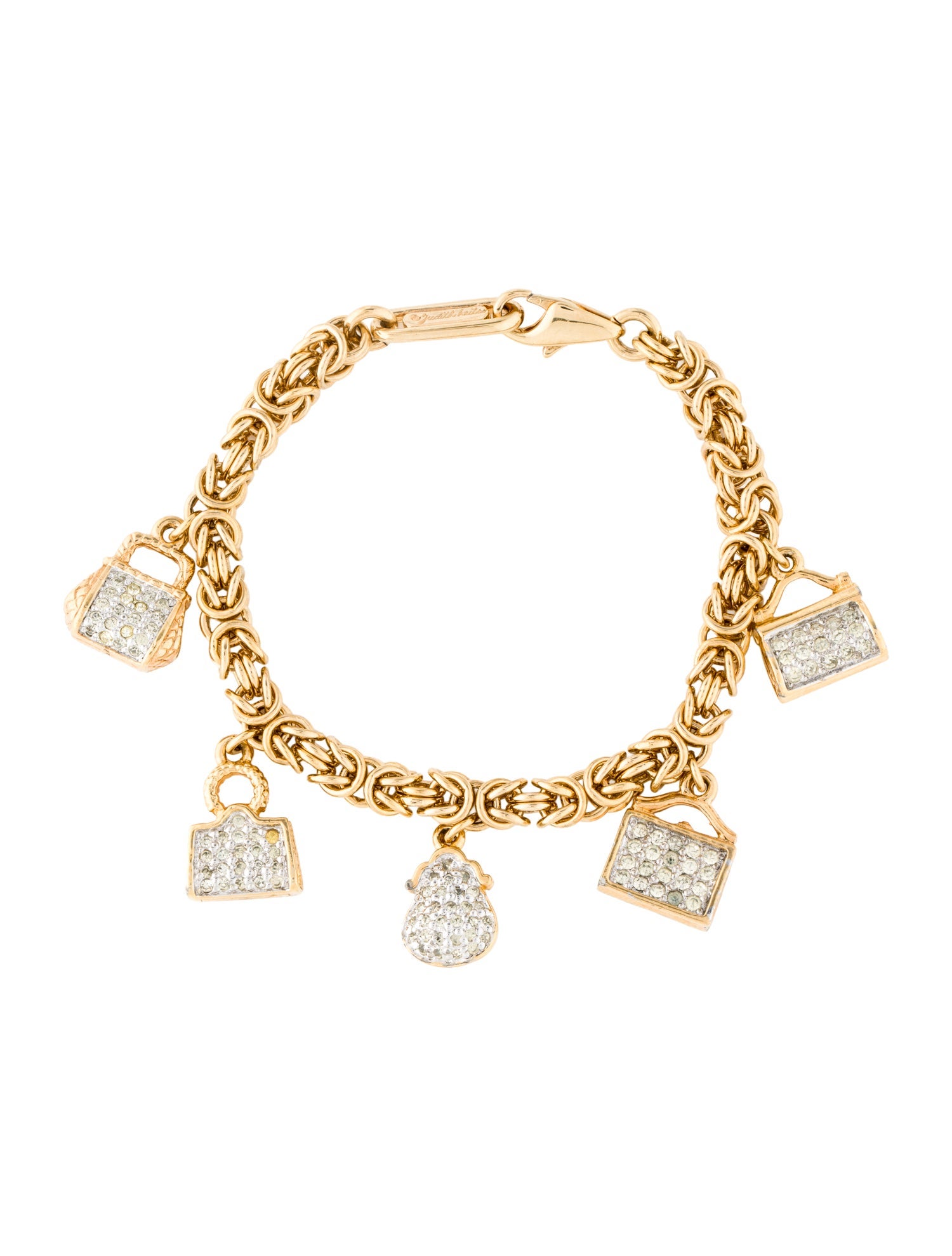 Judith Leiber Vintage Crystal Handbag Charm Bracelet
