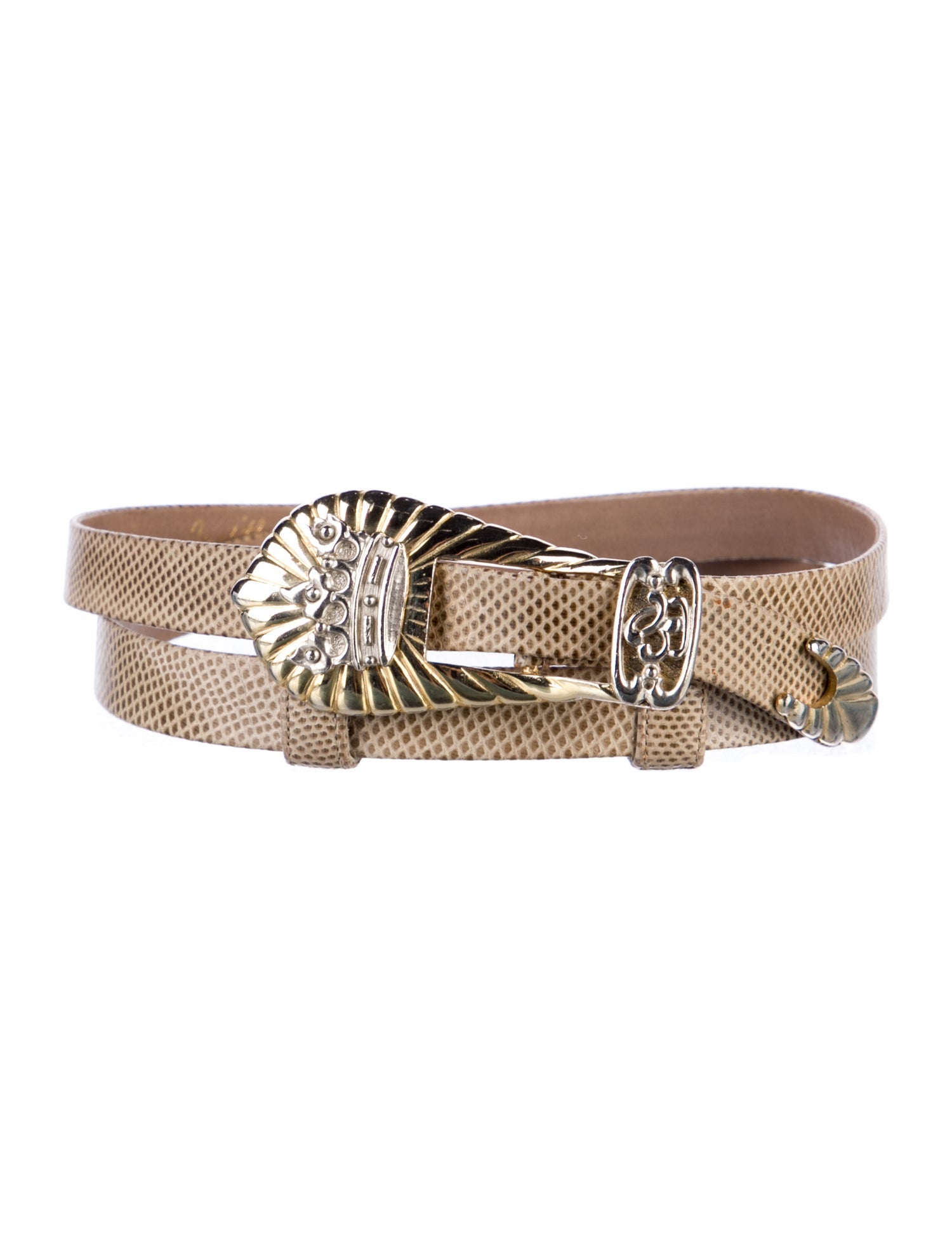 Judith Leiber Skinny Leather Belt