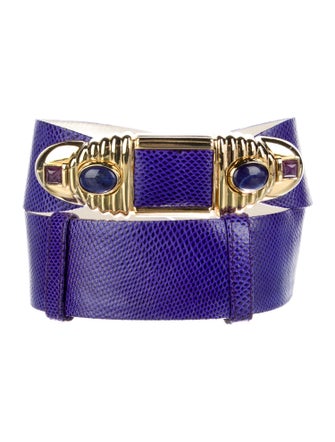 Judith Leiber Wide Leather Belt