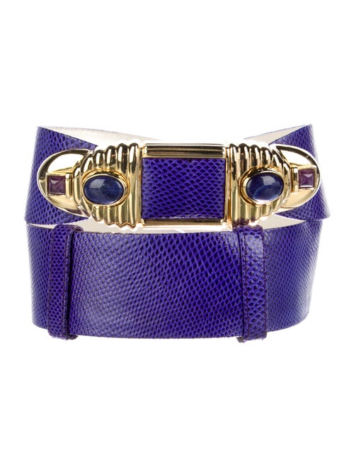 Judith Leiber Wide Leather Belt