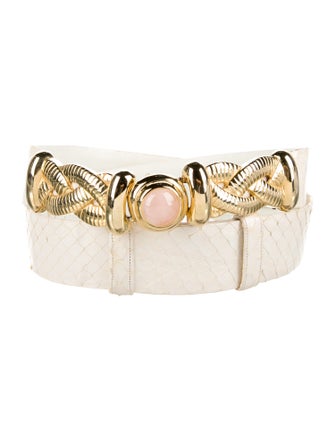 Judith Leiber Embossed Leather Belt