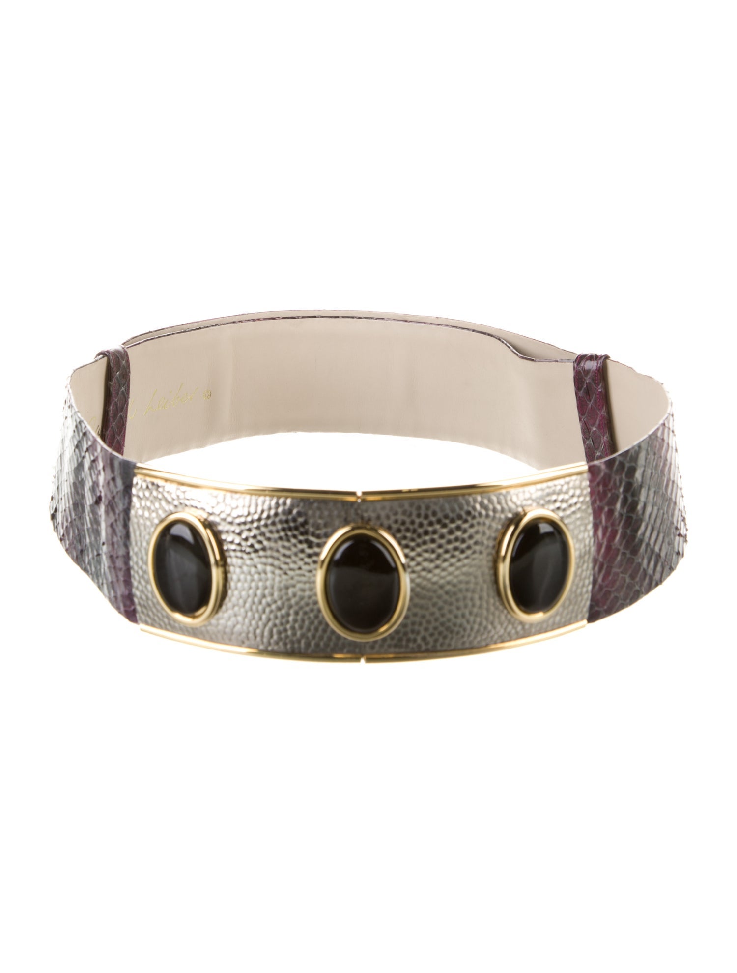 Judith Leiber Wide Snakeskin Belt